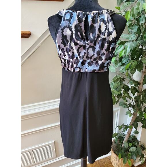 En Focus Studio Women's Black & White Round Neck Sleeveless Knee Length Dress 12 - Picture 4 of 10